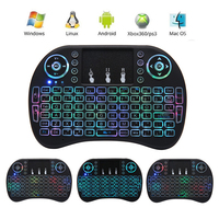 Mini Teclado Inalámbrico I8 al por Mayor de Fábrica, Retroiluminación de 7 Colores, Panel Táctil de 2.4G, Universal para Android TV Box, PC, Pad, HTPC, X-Box
