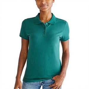 เสื้อยืดผู้หญิงสั่งทำโลโก้ขายส่ง ผ้าฝ้าย 100% 220 GSM ผ้าปิเก้ แขนครึ่งตัว เป็นมิตรกับสิ่งแวดล้อม แห้งเร็ว ระบายอากาศได้ดี ลายตัวอักษรด้านหลัง - Product Image 4