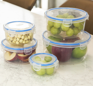 Boîtes de rangement de cuisine 5 pièces, sûres, compatibles micro-ondes, contenants en plastique sans BPA - Product Image 5