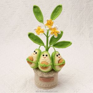 Decoración para Mesa de Hogar, Regalo, Flores Artificiales, Planta de Aguacate Tejida a Mano con Hilo de Ganchillo - Product Image 5