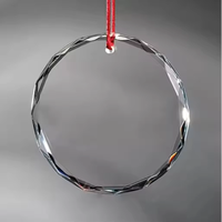 Pendentifs en verre transparent ronds 2026 en gros - Décorations de Noël personnalisables gravées au laser pour cadeaux de fêtes