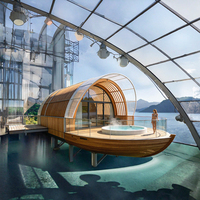 Pod de glamping premium en forme d'arche, préfabriqué, monté sur la falaise, avec jacuzzi extérieur pour site de glamping de vacances