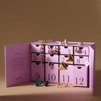 Boîte de calendrier de l'avent vide de luxe en gros avec logo personnalisé, taille sur mesure, fermeture magnétique, doublure en éponge, revêtement UV rigide