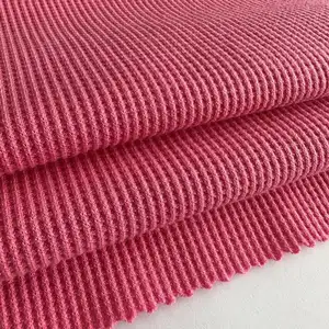 Garment Knit Brushed Waffle Fleece Fabric Spandex Viscose Eco-friendly Recycled Polyester Waffle Fabric For Pants Women Blouse