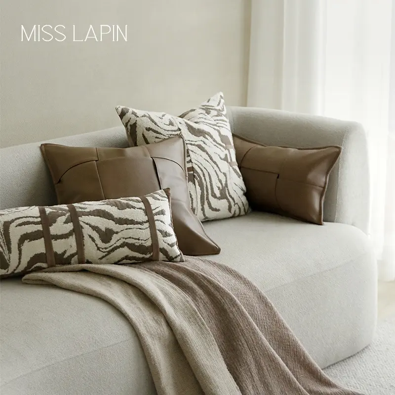 MISSLAPIN sarung bantal tekstil, dekorasi rumah sarung bantal Sofa coklat mewah dekoratif sarung bantal ruang tamu