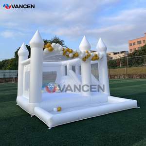 Istana pantul pernikahan putih anak-anak dewasa melompat rumah bouncing putih dengan lubang bola dan Slide Kombo untuk pesta ulang tahun - Product Image 2