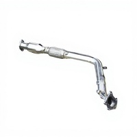 Downpipe turbo de 3 pouces en acier inoxydable poli à haut débit avec soufflet flexible pour catalyseur et double embouts pour capteurs O2, fixation par boulons, pour Subaru WRX STI 02-07