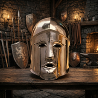Casque d'armure médiévale en acier, armure portable, casque en acier pour homme