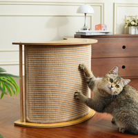 Lit grattoir pour chat en sisal, lit à bascule en bois pour chat pour affûter les griffes et se reposer JXL