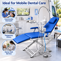 Unité dentaire mobile, fauteuil dentaire pliable portable avec lampe d'opération et plateau à instruments