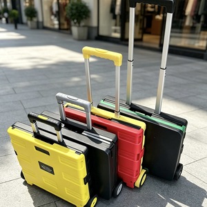 Lightweight Folding Portable <b>Trolley</b> 45L 4 PU Wheels Foldable Outdoor Shopping <b>Cart</b> For Camping And Home Use - Product Image 2
