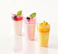 Mini-coupelles à dessert rondes en plastique PS transparent à paroi simple, pour mousse et pouding, vente directe d'usine Bingo Fujian