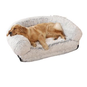 Modisches rechteckiges Plüsch-Haustier bett kissen mit Kissen für Katzen träger/Kiste Faltbares Hundes ofa für den Schlaf großer Welpen - Product Image 5