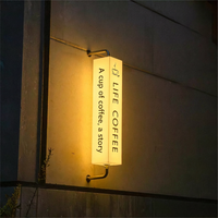 Panneaux muraux décoratifs suspendus pour l'extérieur, boîte lumineuse en acrylique mince avec éclairage LED, boîte publicitaire résistante aux intempéries