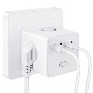 Enchufe múltiple inteligente Wurfelsteckdose con carga rápida PD de 20W, toma de corriente USB y cable de extensión, tipo cubo. - Product Image 1