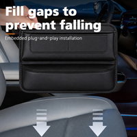 Organisateur multifonctionnel pour l'espace entre les sièges de voiture, rangement pour l'espace entre les sièges, double poche, cuir PVC, rangement multi-emplacements pour téléphone, câble, carte