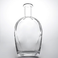 Bouteilles de verre à rhum à fond plat et grand volume pour spiritueux 75cl 70cl 700ml 750ml Tequila Whisky Bouteille de brandy unique à fond vide