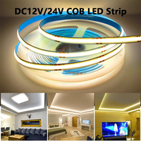Bande LED Cob 24v 12v Bande LED Flexible de Haute Qualité Blanc Chaud 3000k 4000k 6000k IP20 8mm 320 480leds Bande LED Cob