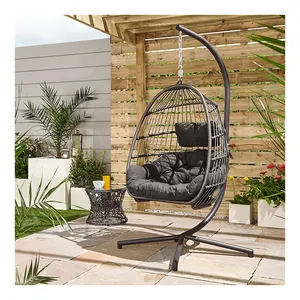 AJUNION Patio Swing Outdoor Hanging Hammock Chair Foldable Hanging Chair Egg Chair