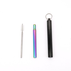 De paja de metal de acero inoxidable telescópica plegable de paja con el caso - Product Image 5