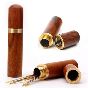 กล่องไม้เก็บเข็มแบบพกพาสำหรับอุปกรณ์เย็บผ้าที่เก็บหมุดที่เก็บที่เก็บไม้จิ้มฟัน - Product Image 1