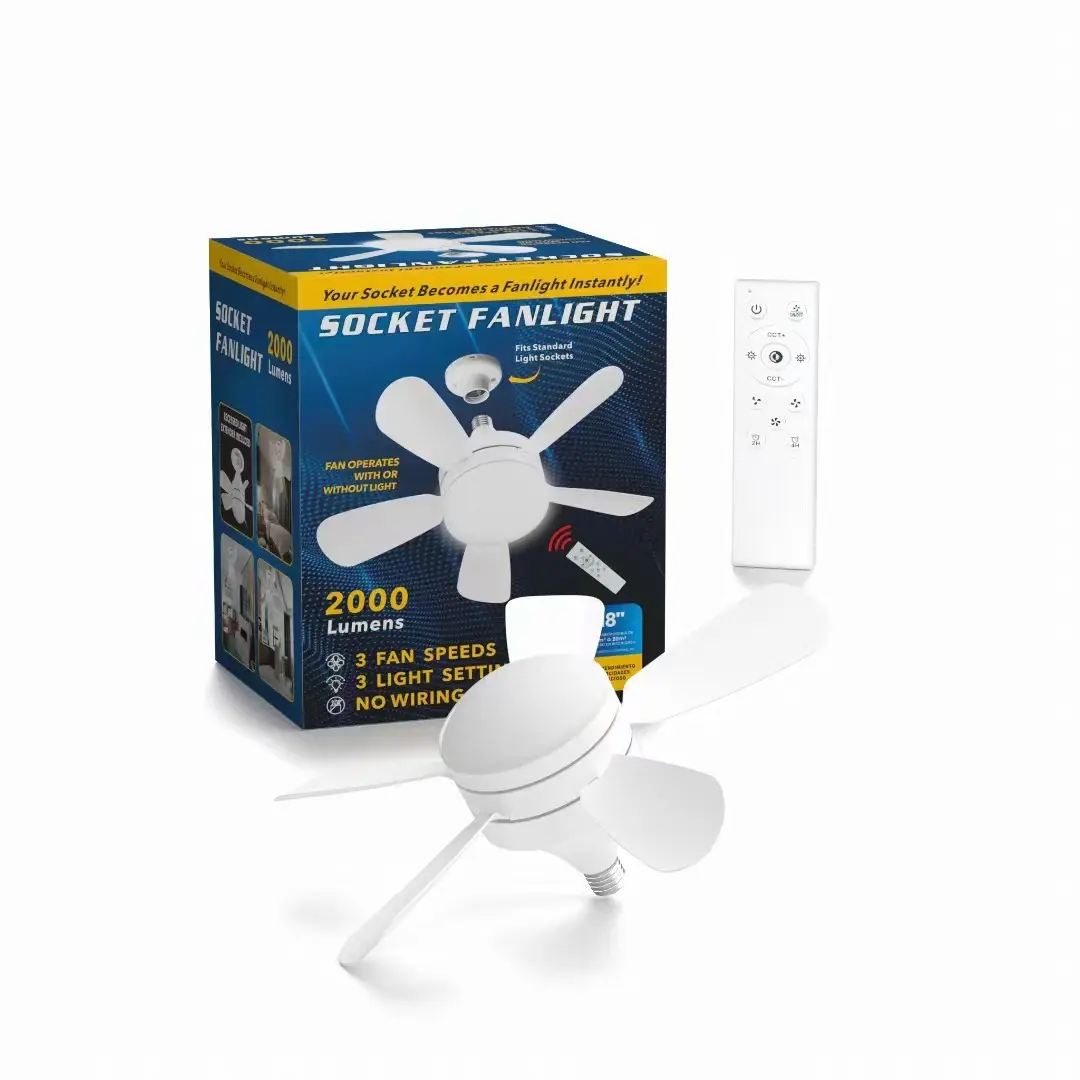 Beeman Mini kısılabilir ev Led Fan ışık beyaz Led soket uzaktan kumanda ile tavan vantilatörü ışıkları