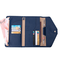 Nouveau paquet de documents de billet en cuir multifonctionnel RFID clip de passeport de voyage à trois volets chaud bien vendu au Japon
