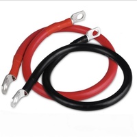 Câble de soudage flexible en PVC OFC 2 AWG 35 mm 600 V avec bornes annulaires 3/8 po, rouge et noir, pour machine à souder industrielle robuste