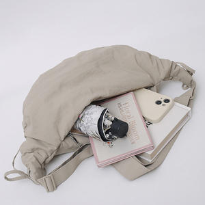 2025 nouveau Style coréen bandoulière sac plissé décontracté grande capacité travail sac à bandoulière avec fermeture à glissière doublure en Polyester - Product Image 3