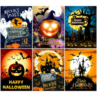 Peinture diamant thème citrouille, Kit de broderie complète, à faire soi-même, pour Halloween, Festival, citrouille, décoration d'intérieur