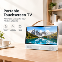 Téléviseur de camping à écran tactile de 22 pouces - 9000 mAh, 4H - DVB-T2/S2, WiFi, BT pour tente, voiture et extérieur