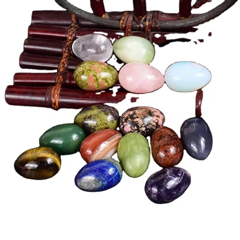 Juego de gemas de Jade Yoni para mujer, gemas naturales multicolor, huevos de Jade, piedra de masaje, huevos de cristal, vaginales, Kegel para ejercicio