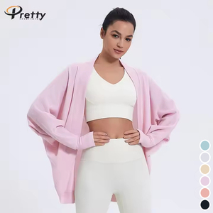 2024 Baggy Bat-sleeved Cardigan Jacket Sports <strong>Coat</strong> Casual <strong>Women's</strong> <strong>Waist</strong> <strong>Coat</strong> Indoor Loose Crop Cardigan <strong>Woman</strong> Loose Jacket - Product Image 1