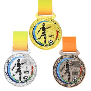 Chine usine en gros 100g école sport Football compétition médaille jeux prix or trophée médaille de football pour cadeau souvenir