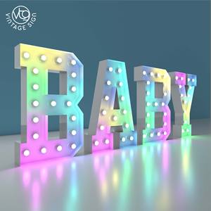 4 pieds Rgb grande lettre métal blanc chapiteau lettres - Product Image 1