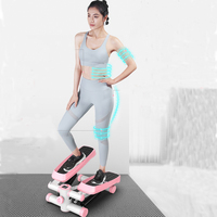 Mini stepper con pantalla LCD y banda de resistencia, equipo portátil de ejercicios para gimnasio en casa.