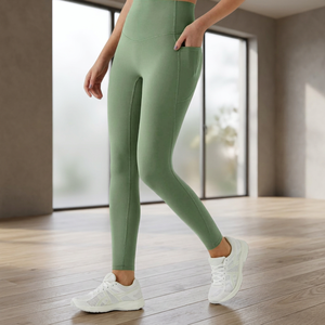 Leggings de Punto para Mujer, Ropa de Yoga, Algodón Orgánico, Fibra de Bambú, Transpirables, Cómodos, Cintura Media, al por Mayor - Product Image 1