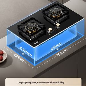 เตาแก๊สสี่หัว ไฟแรง ใช้ได้ทั้งแก๊สธรรมชาติและแก๊สเหลว 5.2 กิโลวัตต์ เตาคู่สำหรับใช้ในครัวเรือน - Product Image 3