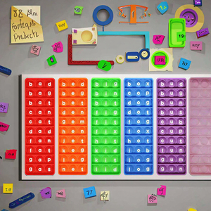 5 piezas de juguetes educativos Pop Fidget de silicona, con palabras CVC impresas en ambos lados, para el juego de fonética y lectura, juguetes para apretar - Product Image 2