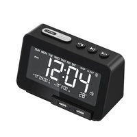 Hotel Wecker Radio FM Schlaf timer Dual USB Port Aufladen Digitale LED-Anzeige Dimmen Einstellbare Lautstärke BT Lautsprecher