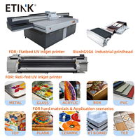 Encre UV ETINK EC-001 1000ML CMYK+BLANC pour imprimante numérique à plat Ricoh G5/G6, haute adhérence, résistante aux intempéries, large gamme de couleurs