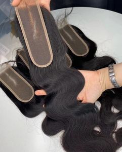 Venta caliente Kim K 2x6 cierre, Body Wave Virgin Human Hair 2x6 Cierre de encaje, Venta al por mayor de cabello brasileño Cierre de encaje suizo - Product Image 3