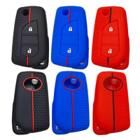 Funda de Silicona Personalizada para Llaves, Carcasa para Llave Inteligente con 3 Botones, Protector de Entrada sin Llave para Hilux C-HR Avensis para Toyota