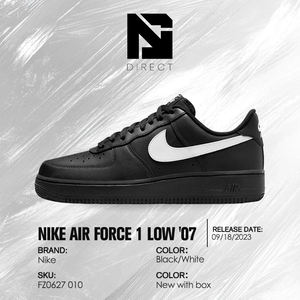 Nike <span class=keywords><strong>Air</strong></span> <span class=keywords><strong>Force</strong></span> <span class=keywords><strong>1</strong></span> '07 'Negro Blanco' Zapatillas de Cuero para <span class=keywords><strong>Hombre</strong></span>, Ligeras, Casuales, para Caminar a Diario, Venta al Por Mayor - Product Image 6