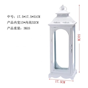 Set di Lanterne <span class=keywords><strong>Grandi</strong></span> <span class=keywords><strong>in</strong></span> Metallo Bianco con <span class=keywords><strong>Vetro</strong></span> per Esterni, Giardino, Matrimoni, <span class=keywords><strong>Portacandele</strong></span> Vintage - Product Image 2