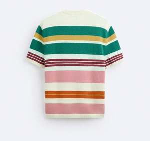 Camiseta de punto de algodón informal de moda personalizada Camisa de punto de manga corta de punto intercolor a rayas para hombre - Product Image 6