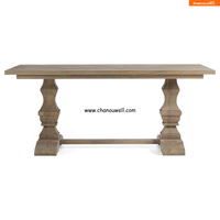 Table à manger d'extérieur en teck sud-américain de qualité A Style classique anglais poli à la main résistant aux insectes pour une utilisation dans la cour
