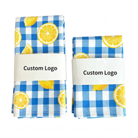 Serviettes de cuisine en microfibre gaufrée imprimées sur mesure, absorbantes et réutilisables, avec logo personnalisé