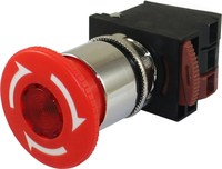 Bouton-poussoir d'arrêt d'urgence industriel étanche de 22 mm à tête champignon pour commande d'ascenseur et borne de recharge de VE