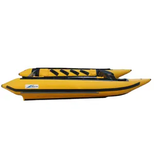 Goethe 14.1ft 430 سنتيمتر GTG430 High Speed Inflatable Catamaran Boat قارب سباق سريع للبيع